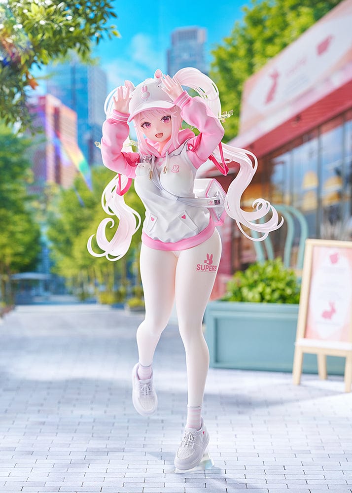 Goddess of Victory: Nikke Alice Sweet Home 1/7 Scale Limited Edition Figure with a joyful expression, bunny-themed hoodie, and flowing twin tails.