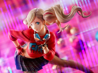 Persona 5: Dancing in Starlight Ann Takamaki 1/7 Scale Figure in an energetic dancing pose, wearing a red sweatshirt, plaid skirt, and fishnet stockings.