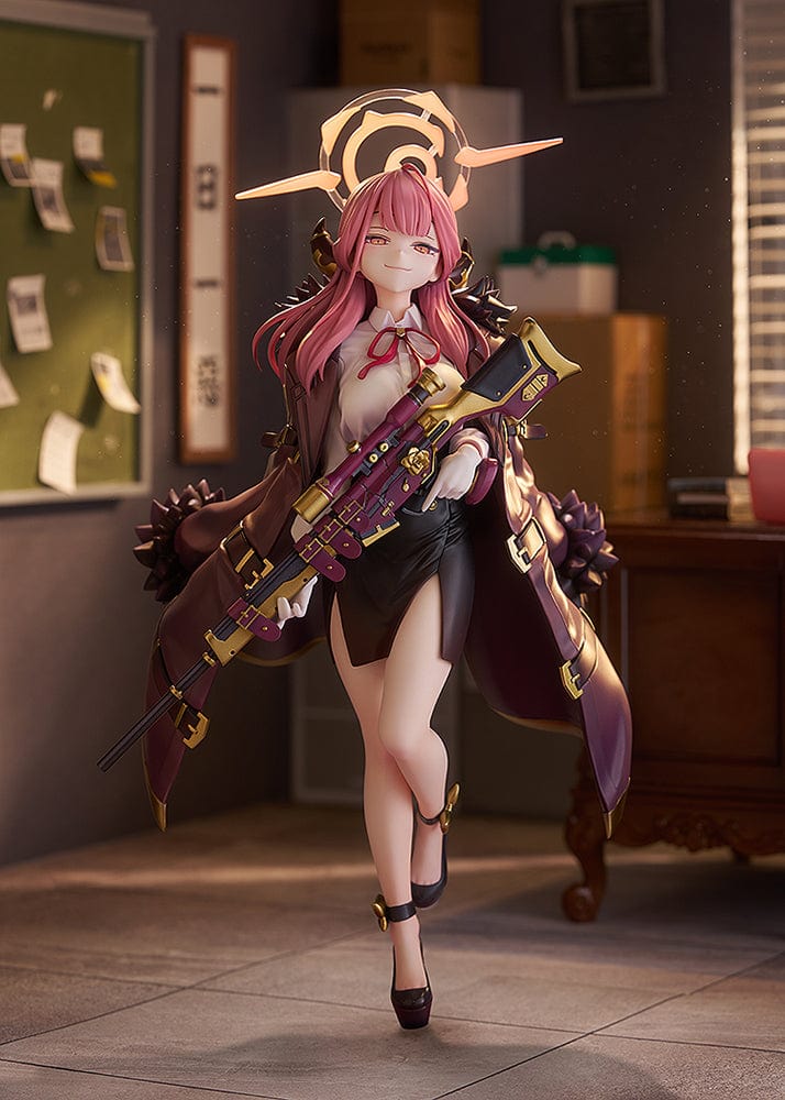 "Blue Archive Aru 1/7 Scale Figure collectible with detailed sculpt, cape, and rifle"