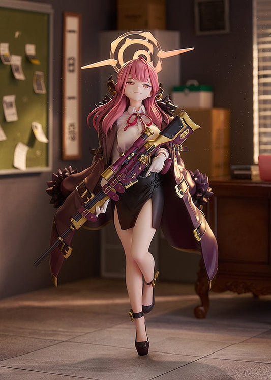 "Blue Archive Aru 1/7 Scale Figure collectible with detailed sculpt, cape, and rifle"