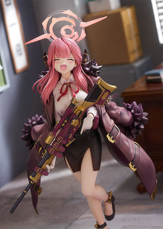"Blue Archive Aru 1/7 Scale Figure collectible with detailed sculpt, cape, and rifle"