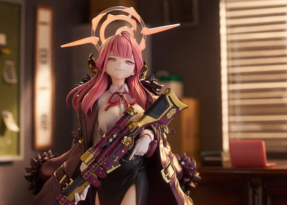 "Blue Archive Aru 1/7 Scale Figure collectible with detailed sculpt, cape, and rifle"