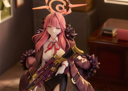 "Blue Archive Aru 1/7 Scale Figure collectible with detailed sculpt, cape, and rifle"