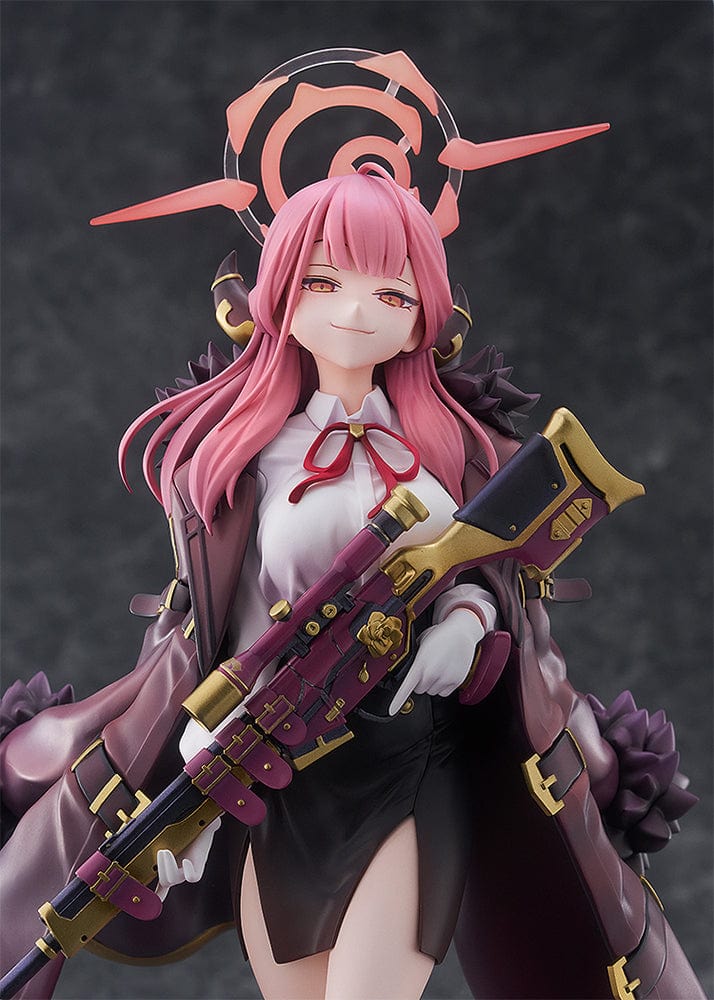 "Blue Archive Aru 1/7 Scale Figure collectible with detailed sculpt, cape, and rifle"