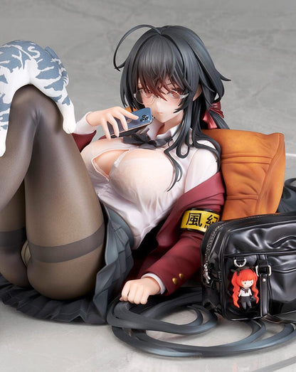 Azur Lane Taiho (Sweet Time After School Ver.) 1/7 Scale Figure lounging with a book, cat on legs, and detailed school uniform