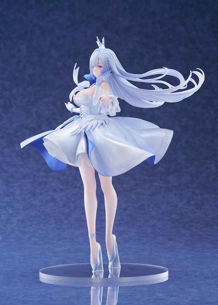 Azur Lane Argus 1/7 Scale Figure featuring Argus in a flowing white and blue dress with her silver hair and crown.