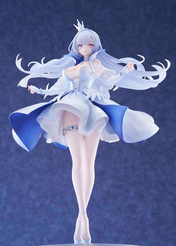 Azur Lane Argus 1/7 Scale Figure featuring Argus in a flowing white and blue dress with her silver hair and crown.