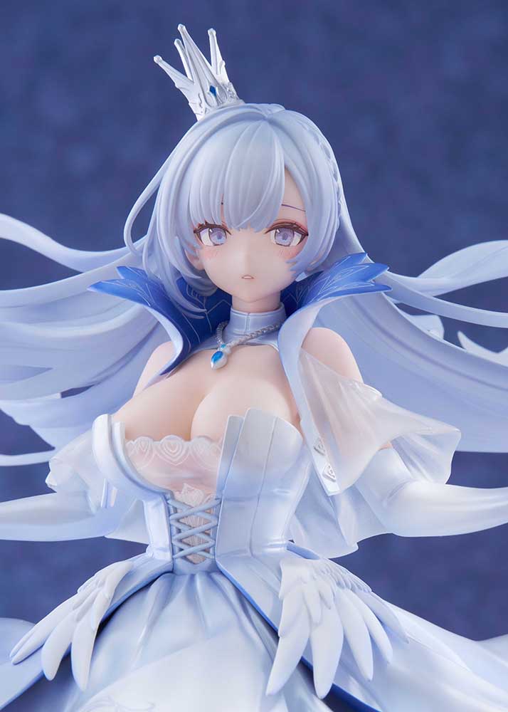 Azur Lane Argus 1/7 Scale Figure featuring Argus in a flowing white and blue dress with her silver hair and crown.