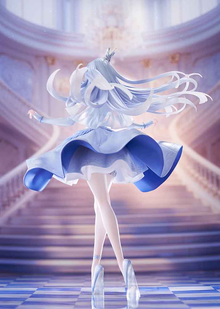 Azur Lane Argus 1/7 Scale Figure featuring Argus in a flowing white and blue dress with her silver hair and crown.