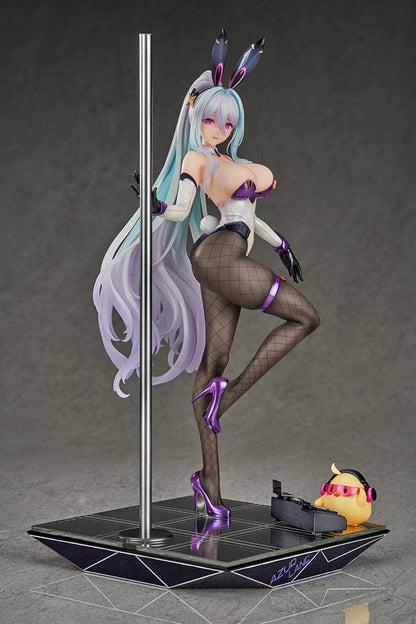 Azur Lane Kearsarge (All-Night Charge Ver.) 1/7 Scale Figure featuring Kearsarge in a bunny outfit with fishnet stockings and a DJ duck companion.