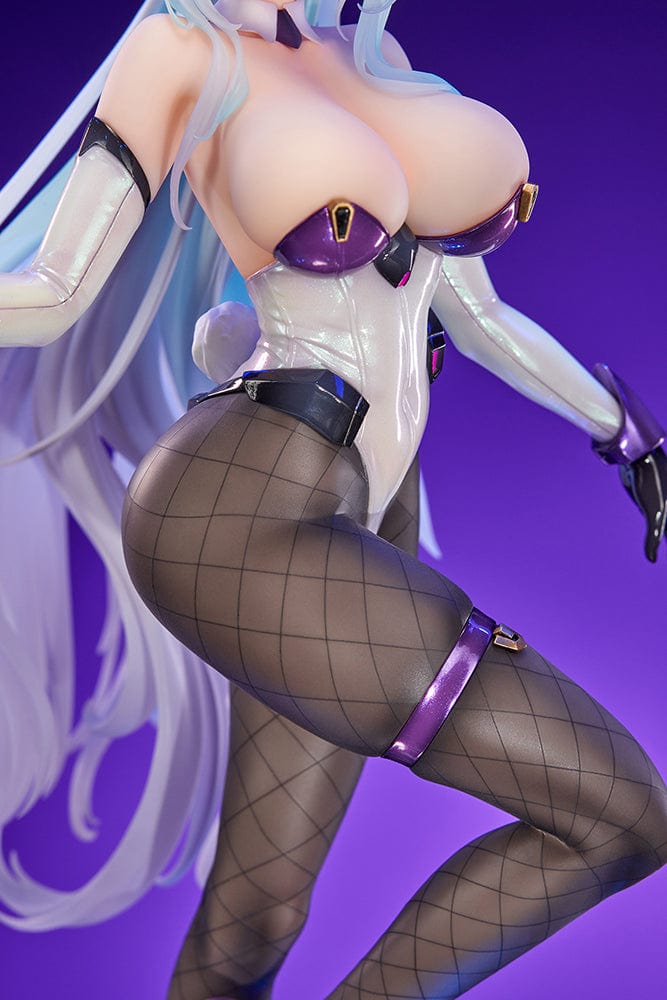 Azur Lane Kearsarge (All-Night Charge Ver.) 1/7 Scale Figure featuring Kearsarge in a bunny outfit with fishnet stockings and a DJ duck companion.