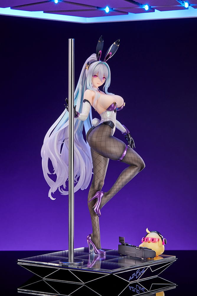 Azur Lane Kearsarge (All-Night Charge Ver.) 1/7 Scale Figure featuring Kearsarge in a bunny outfit with fishnet stockings and a DJ duck companion.