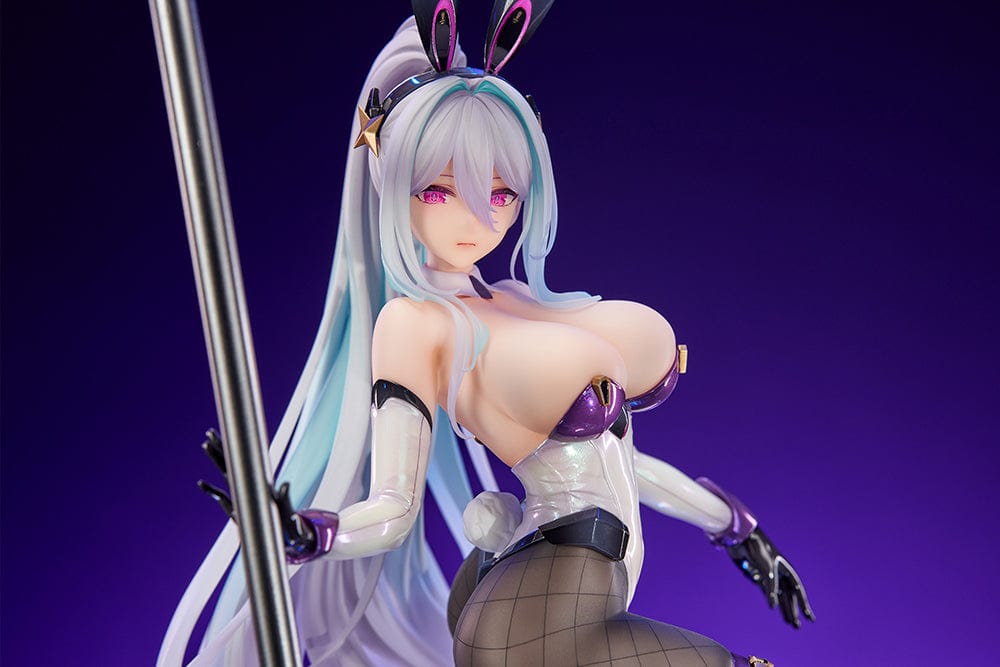 Azur Lane Kearsarge (All-Night Charge Ver.) 1/7 Scale Figure featuring Kearsarge in a bunny outfit with fishnet stockings and a DJ duck companion.