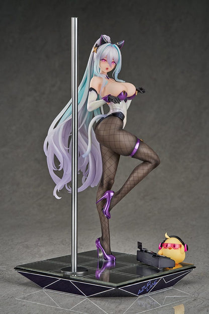 Azur Lane Kearsarge (All-Night Charge Ver.) 1/7 Scale Figure featuring Kearsarge in a bunny outfit with fishnet stockings and a DJ duck companion.