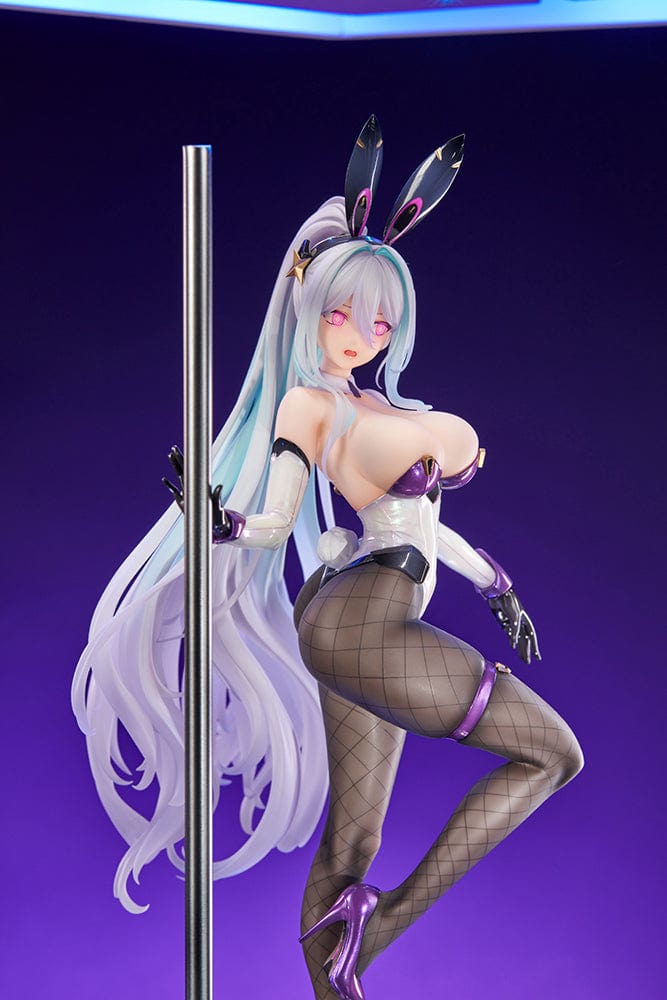 Azur Lane Kearsarge (All-Night Charge Ver.) 1/7 Scale Figure featuring Kearsarge in a bunny outfit with fishnet stockings and a DJ duck companion.