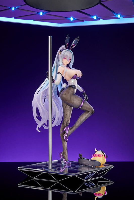 Azur Lane Kearsarge (All-Night Charge Ver.) 1/7 Scale Figure featuring Kearsarge in a bunny outfit with fishnet stockings and a DJ duck companion.