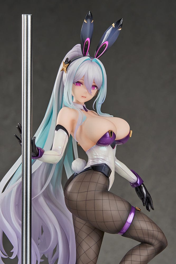 Azur Lane Kearsarge (All-Night Charge Ver.) 1/7 Scale Figure featuring Kearsarge in a bunny outfit with fishnet stockings and a DJ duck companion.