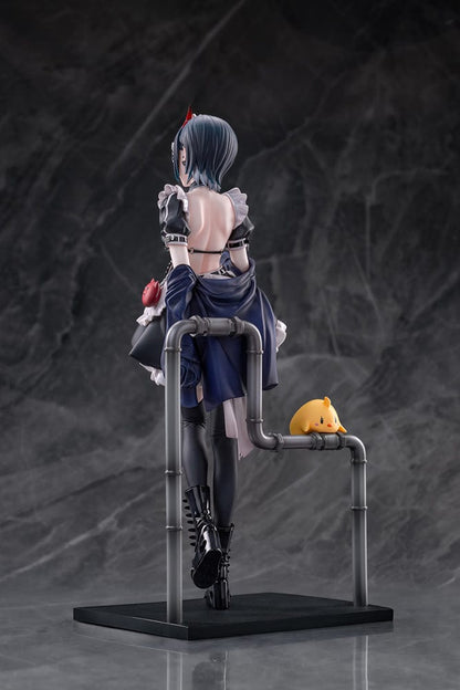 Azur Lane Ulrich von Hutten (Mädchen Trümmer Ver.) 1/6 Scale Figure featuring a gothic-inspired maid outfit, red devil horns, and black boots with heart details, standing on an urban-styled base.