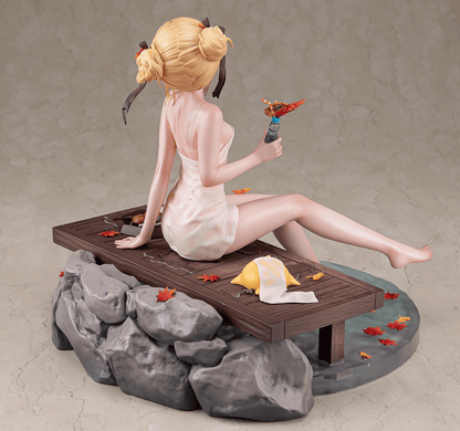 Azur Lane x DEAD OR ALIVE Xtreme Venus Vacation Marie Rose Steamy Venus Ver. (DX Edition) 1/6 Scale Figure featuring a serene hot spring setting with autumn-themed details.