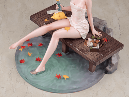 Azur Lane x DEAD OR ALIVE Xtreme Venus Vacation Marie Rose Steamy Venus Ver. (DX Edition) 1/6 Scale Figure featuring a serene hot spring setting with autumn-themed details.