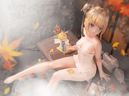 Azur Lane x DEAD OR ALIVE Xtreme Venus Vacation Marie Rose Steamy Venus Ver. (DX Edition) 1/6 Scale Figure featuring a serene hot spring setting with autumn-themed details.