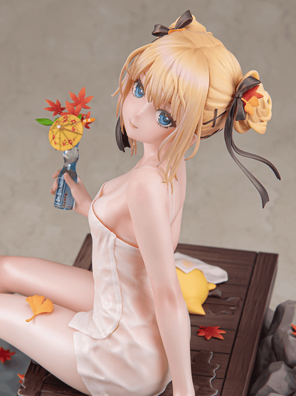 Azur Lane x DEAD OR ALIVE Xtreme Venus Vacation Marie Rose Steamy Venus Ver. (DX Edition) 1/6 Scale Figure featuring a serene hot spring setting with autumn-themed details.