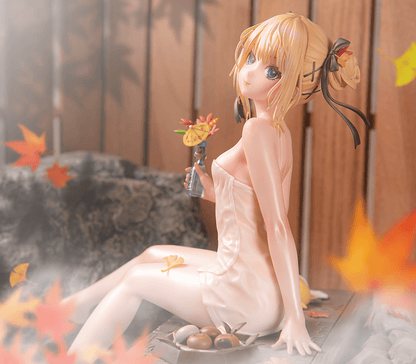 Azur Lane x DEAD OR ALIVE Xtreme Venus Vacation Marie Rose Steamy Venus Ver. (DX Edition) 1/6 Scale Figure featuring a serene hot spring setting with autumn-themed details.