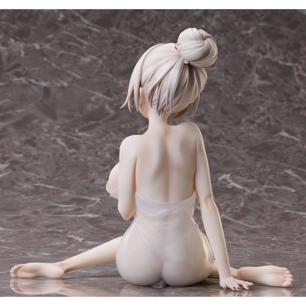 Azur Lane B-Style TB (Hot Spring Ver.) 1/4 Scale Figure, seated in an elegant pose wearing a translucent outfit, showcasing intricate details and a serene hot spring theme.