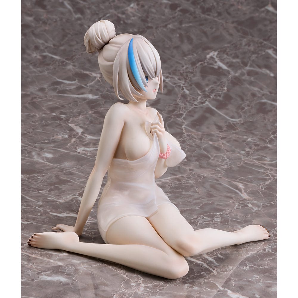 Azur Lane B-Style TB (Hot Spring Ver.) 1/4 Scale Figure, seated in an elegant pose wearing a translucent outfit, showcasing intricate details and a serene hot spring theme.