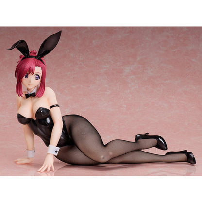 Please Teacher! B-Style Mizuho Kazami Bunny Ver. 1/4 Scale Figure in glossy black bunny suit with fishnet stockings and bunny ears, posed elegantly on the ground