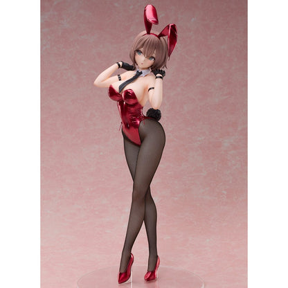 DSmile Illustration B-Style Iro Bunny Monica 1/4 Scale Figure, featuring Monica in a glossy red bunny suit with fishnet stockings and a black jacket draped over her shoulders.