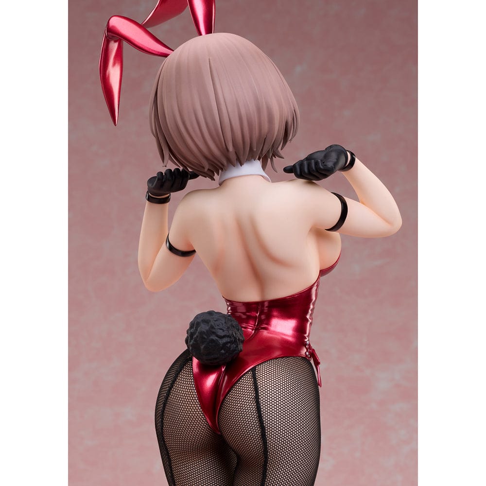 DSmile Illustration B-Style Iro Bunny Monica 1/4 Scale Figure, featuring Monica in a glossy red bunny suit with fishnet stockings and a black jacket draped over her shoulders.