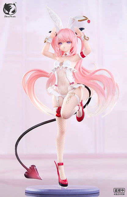 Tamano Kedama Illustration Lulumu 1/6 scale figure in a white bunny outfit with flowing pink hair, heart-shaped accessories, and a dynamic pose.