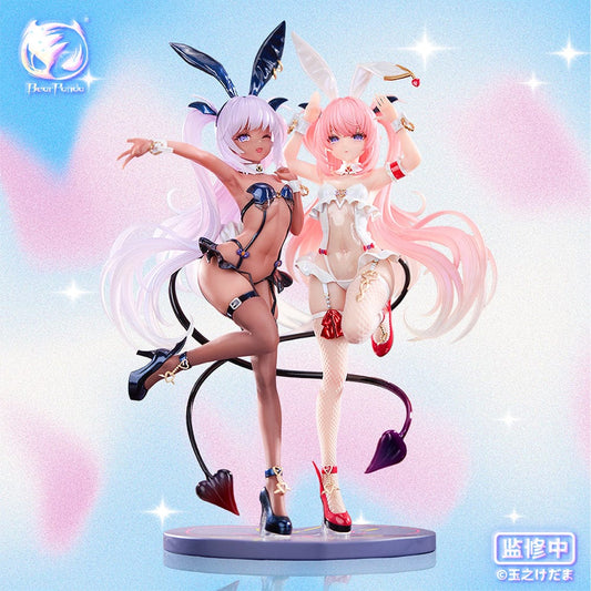 Tamano Kedama Illustration Lulumu & Kulomu 1/6 scale figure set featuring both characters in detailed bunny-themed outfits with heart-shaped accents and dynamic poses.