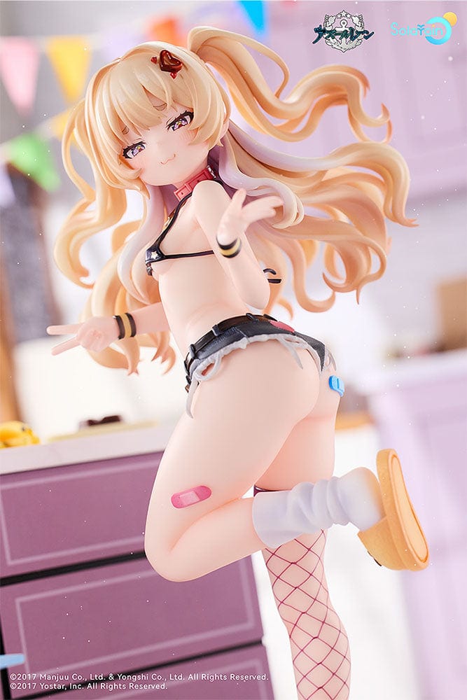 Azur Lane Bache (Anniversary Illustration Deluxe Ver.) 1/7 Scale Figure dressed as a pastry chef with whisk and bowl, featuring a detailed baking-themed base and matching plushie.