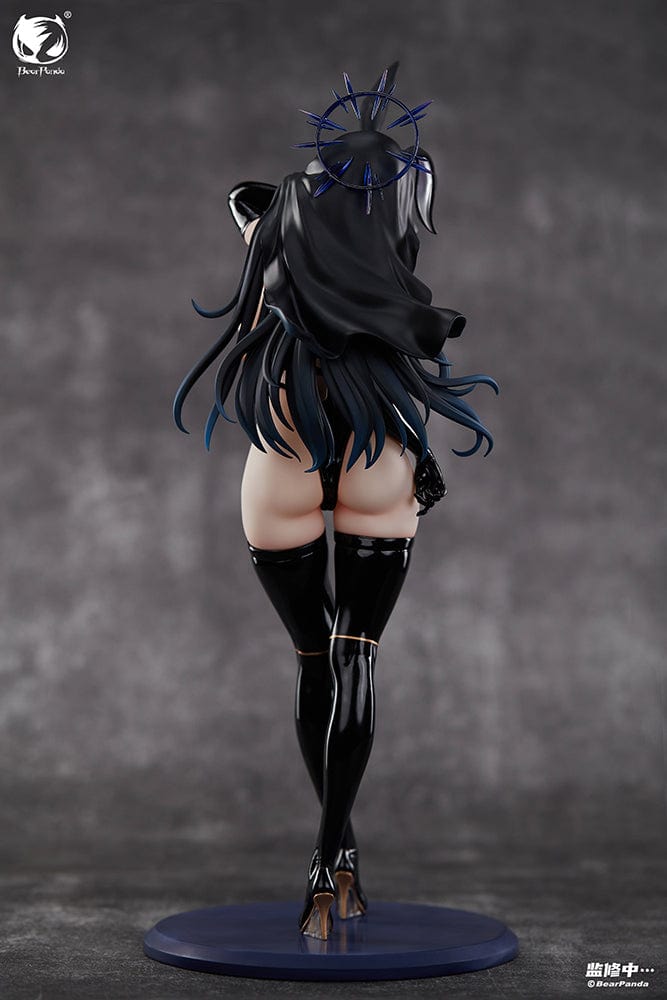 "Black Sister (Bunny Girl Ver.) 1/4 Scale Figure (With Bonus) - Captivating figure of Black Sister in a sleek, glossy black and gold bunny outfit, showcasing intricate details and dynamic pose."