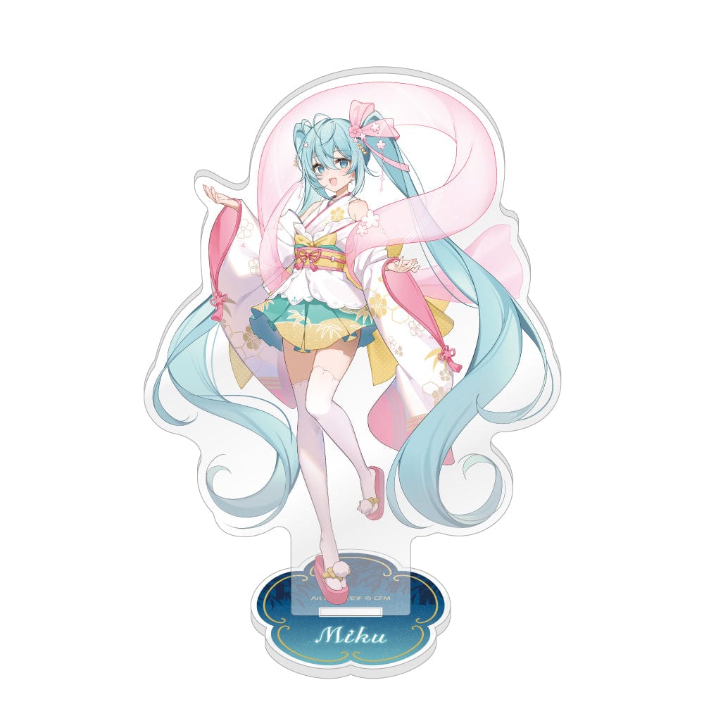 Hatsune Miku Akihabara Festival 2024 Acrylic Stand, Tanabata Version featuring Hatsune Miku in a festive, colorful outfit on a durable acrylic stand, ideal for display and collection by fans.