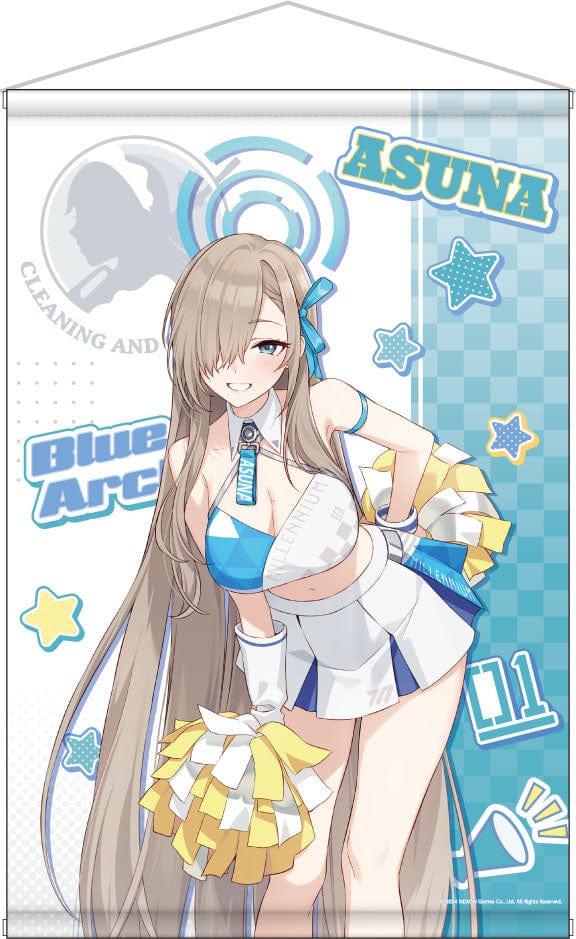 Blue Archive B2 Tapestry showcasing Asuna in a cheerleader costume, part of the 3.5th Anniversary POP UP STORE collection.