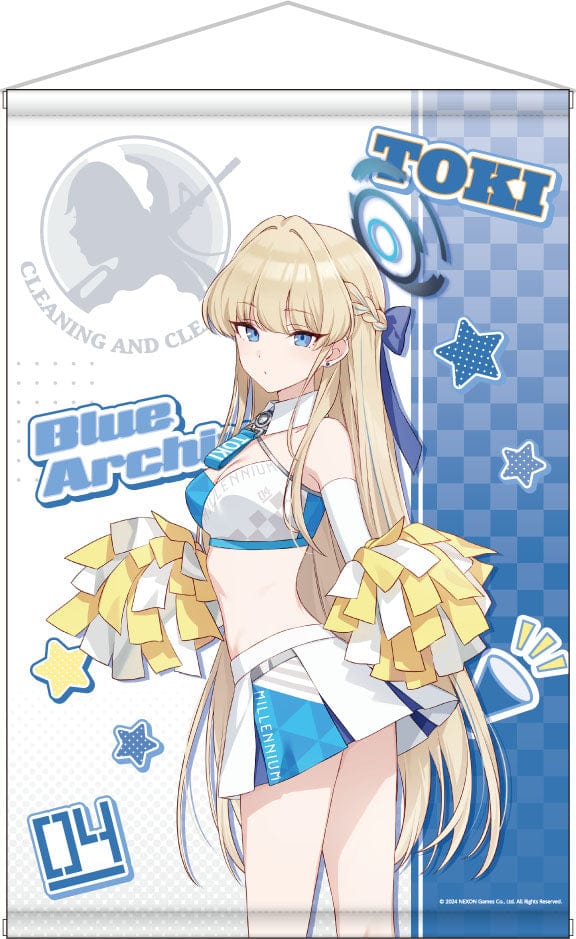 Blue Archive B2 Tapestry featuring Toki in a cheerleader outfit, celebrating the 3.5th Anniversary POP UP STORE