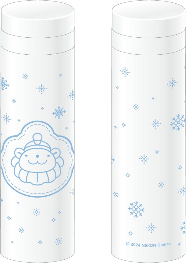 Blue Archive Shigure’s Hip Flask Motif Stainless Steel Thermo Bottle with a snowflake design.