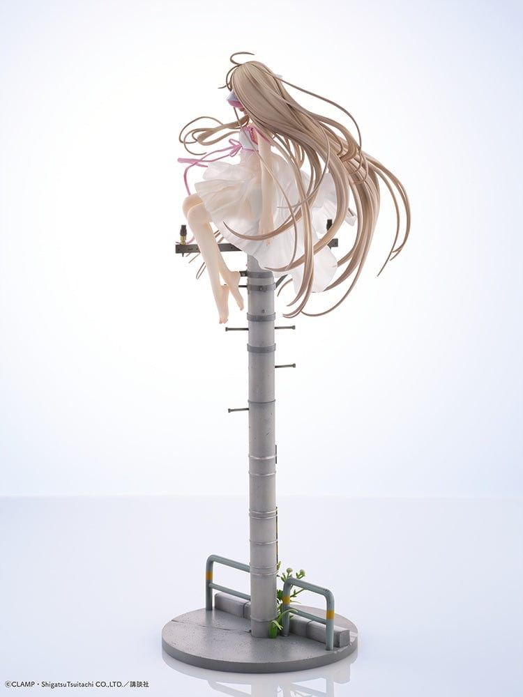 Chobits Chi (Soothing Breeze) 1/7 Scale Figure seated on a lamppost with flowing hair and a delicate white dress.