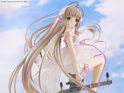 Chobits Chi (Soothing Breeze) 1/7 Scale Figure seated on a lamppost with flowing hair and a delicate white dress.