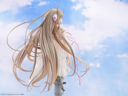 Chobits Chi (Soothing Breeze) 1/7 Scale Figure seated on a lamppost with flowing hair and a delicate white dress.