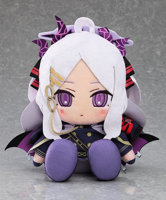 Blue Archive Chocopuni Hina Plushie - Cute and detailed plush toy of Hina from Blue Archive, featuring unique hair accessories, mystical purple eyes, and a beautifully patterned outfit, perfect for collection and display.