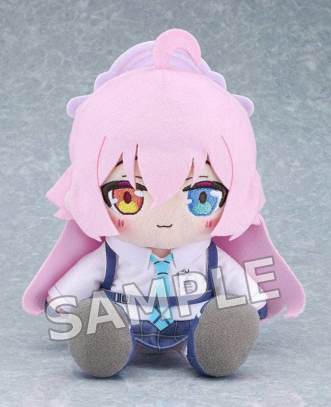 Blue Archive Hoshino Chocopuni Plushie, depicted with soft pink hair, a dual-colored eye design, and wearing a detailed academy uniform, radiating a warm and inviting expression.
