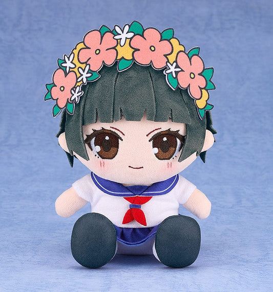 A Certain Scientific Railgun Chocopuni Kazari Uiharu Plushie - Cute plush toy of Kazari Uiharu in her Judgment uniform, featuring green hair with a colorful floral headband and a bright, welcoming smile, ideal for fans and collectors