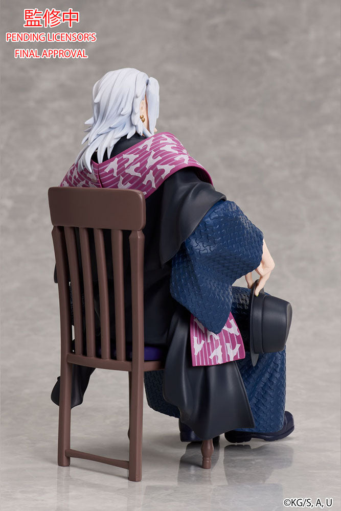 Demon Slayer: Kimetsu no Yaiba Tengen Uzui Non-Scale Figure featuring Tengen seated with his stylish hat.