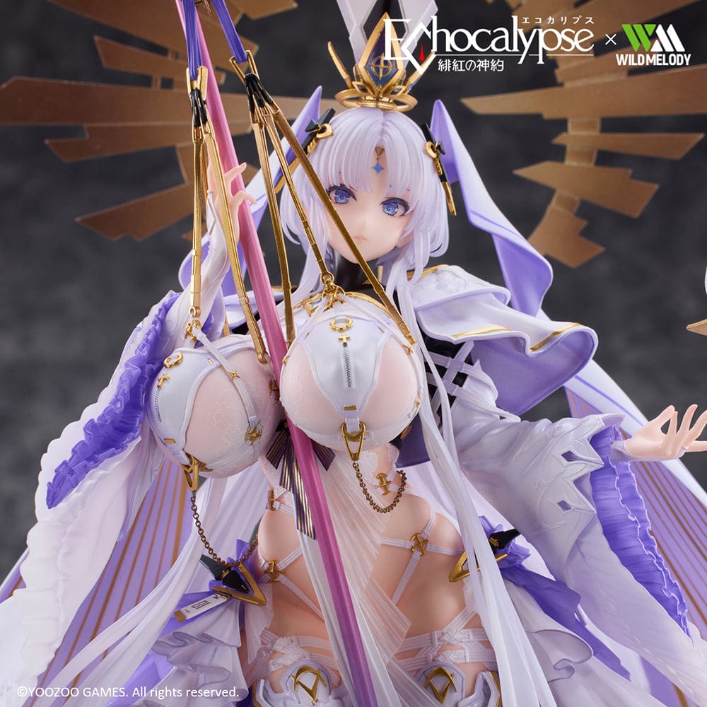 Echocalypse: The Scarlet Covenant Leviathan 1/7 Scale Figure featuring a divine character with flowing robes, angelic wings, a halo, and a detailed staff in a radiant pose.