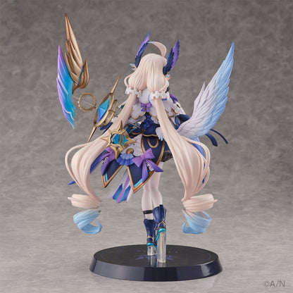 Nijisanji Enna Alouette 1/7 Scale Figure, featuring the character in a dynamic pose with detailed wings and vibrant colors, standing on a base with the Nijisanji emblem.