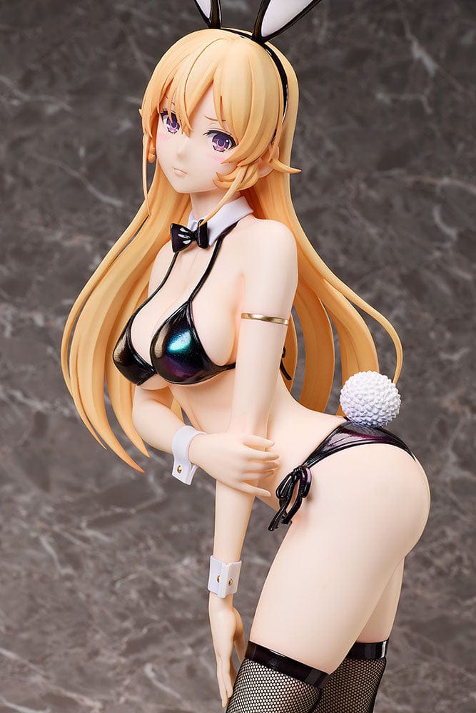 Food Wars! B-Style Erina Nakiri (Bikini Bunny Ver.) 1/4 Scale Figure featuring Erina in a black bikini bunny suit, complete with fishnet stockings and bunny ears.